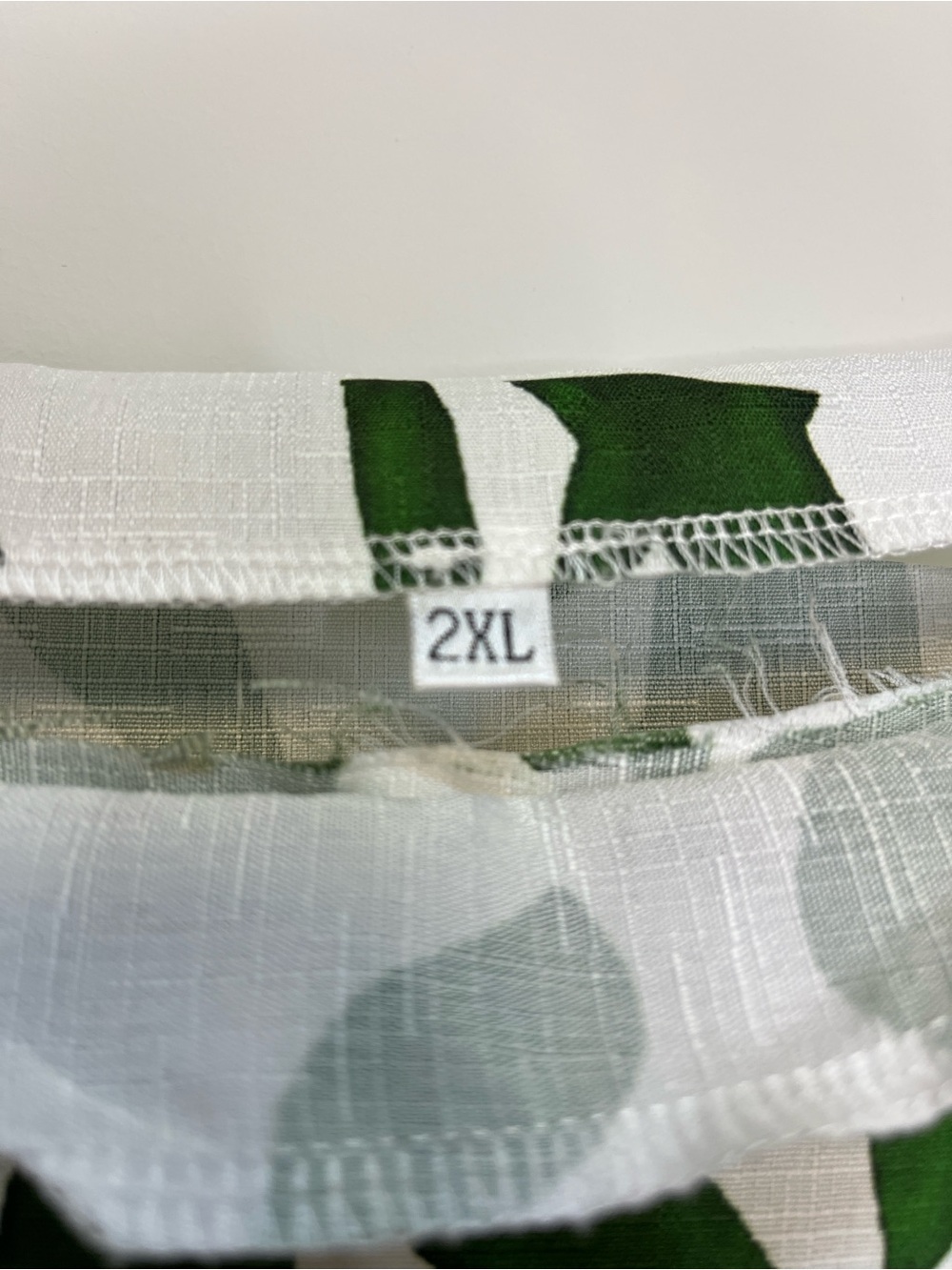 Summer White Tunic Top with Green Leaf Print - Picture 9 of 11